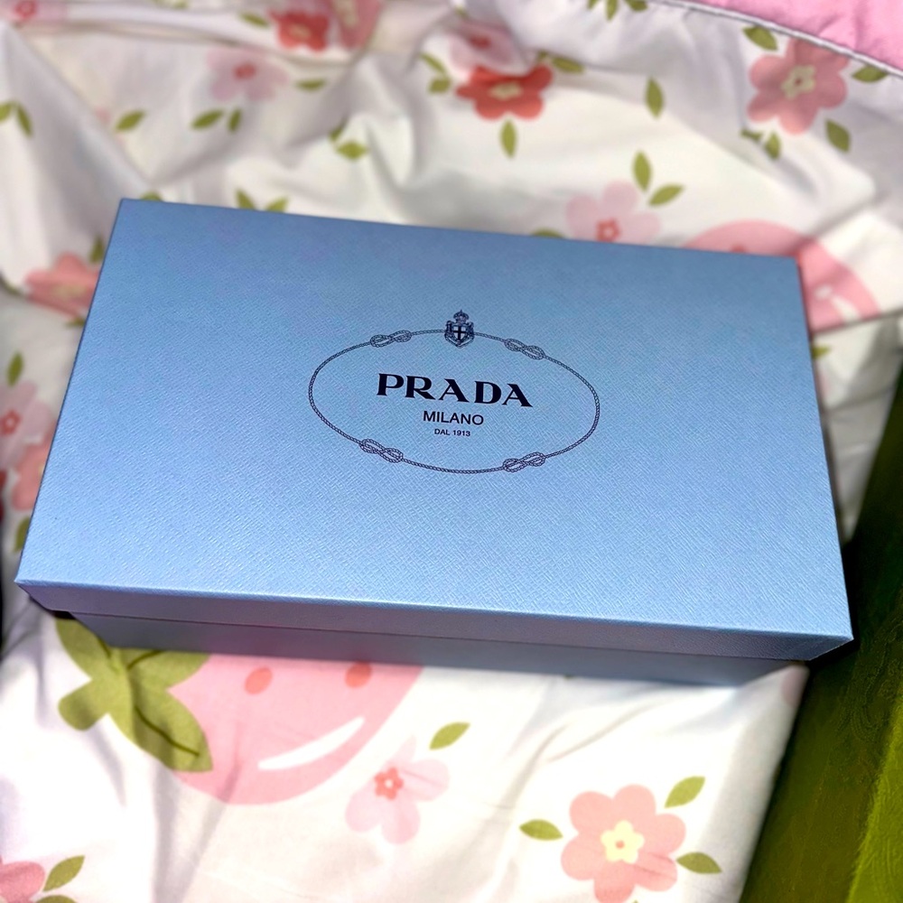 Prada shoe box with wrapping paper